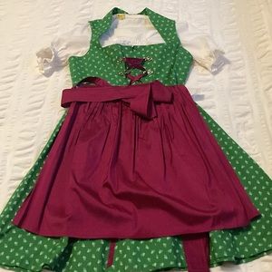 Original Steindl authentic Bavarian Trachten traditional Green Dirndl & Apron